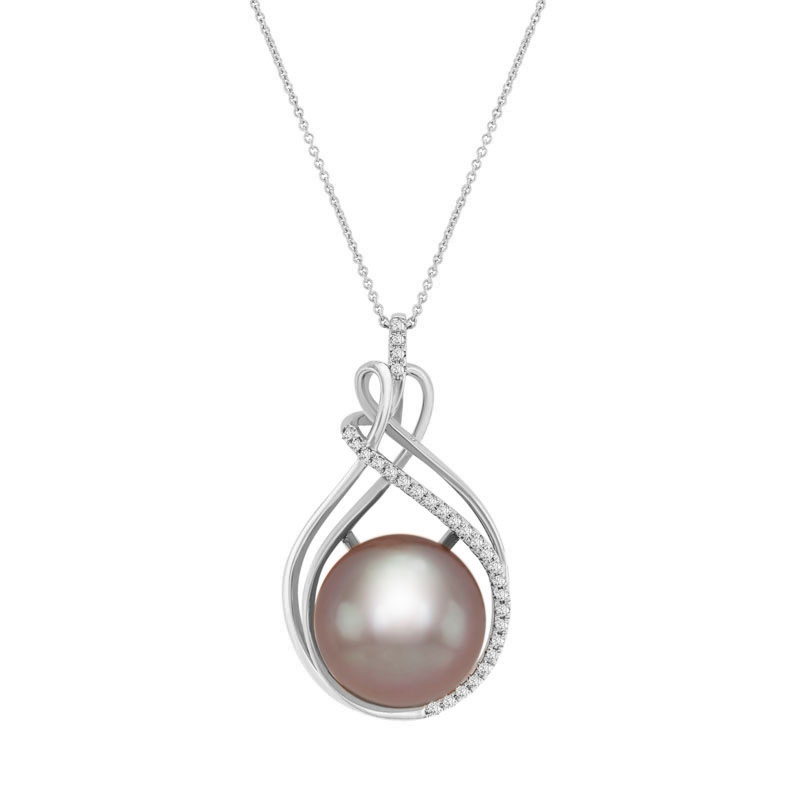 Fialová perla v zlatom náhrdelníku 13133