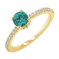 Zlatý prsteň so smaragdom a diamantmi Farah