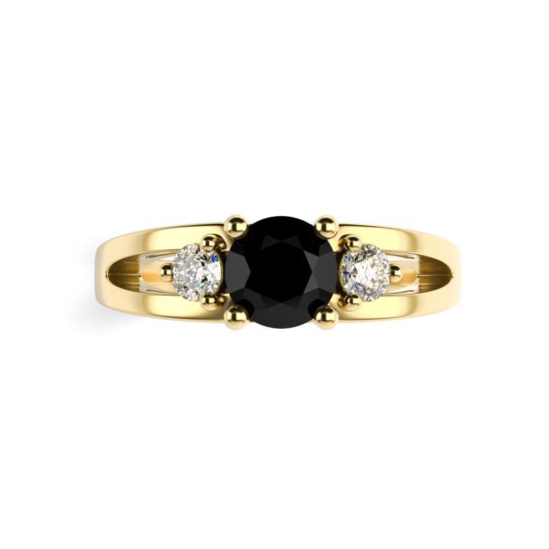 Prsteň s čiernym diamantom 15873