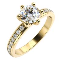 Zásnubný zlatý prsteň s diamantmi Zowin