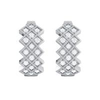 Strieborné kruhové náušnice s diamantmi Audhild