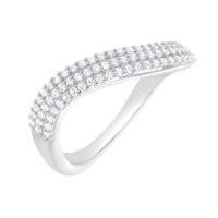 Half eternity zvlnený strieborný prsteň s lab-grown diamantmi Hjalmar