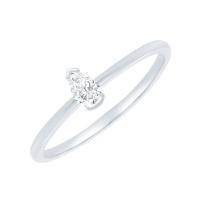 Minimalistický prsteň zo striebra s lab-grown pear diamantom Valentin