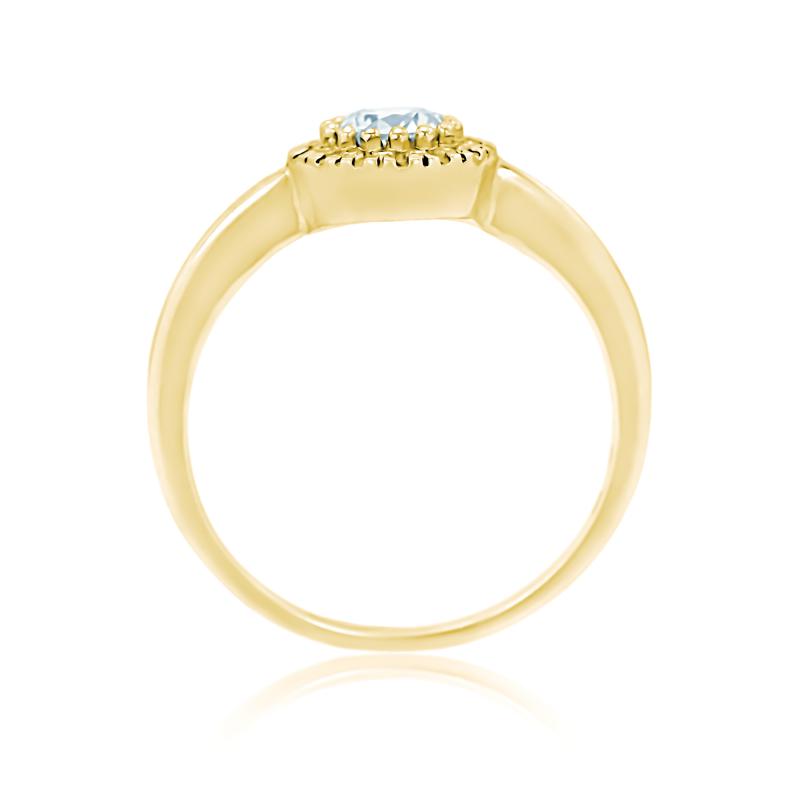 Zlatý zásnubný prsteň s akvamarínom a diamantmi Amla 19633