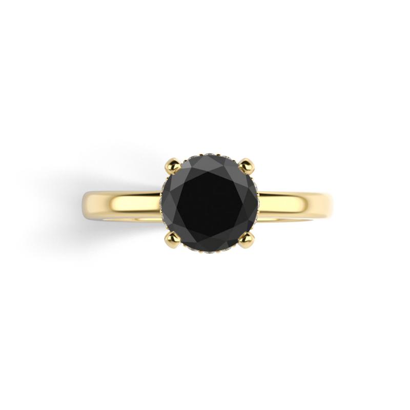 Zlatý prsteň s čiernym diamantom 19893