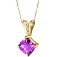 Zlatý náhrdelník s ružovým zafírom Rayna