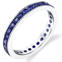 Strieborný eternity prsteň s modrými zafírmi Olwen