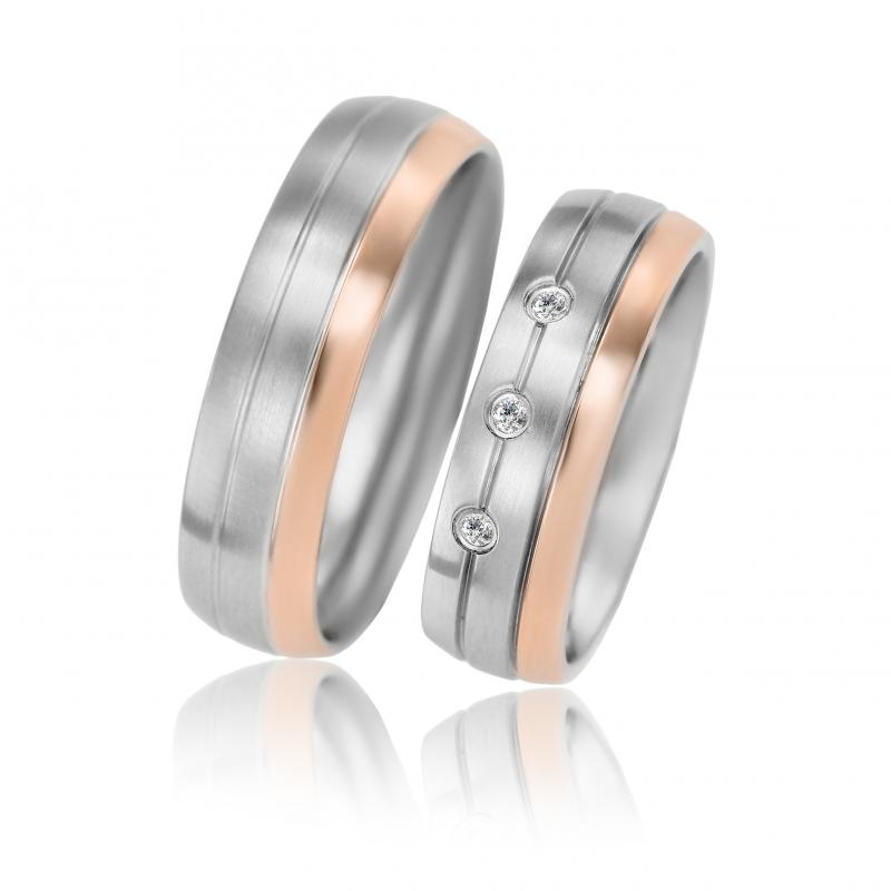 Svadobné prstene s diamantmi Lean