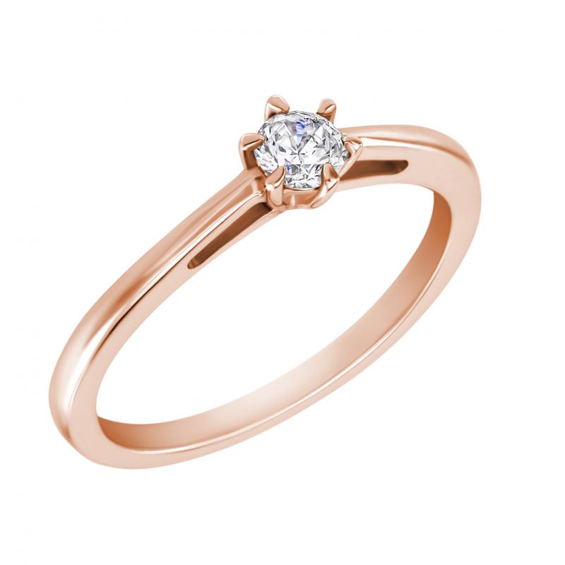 Zásnubný prsteň z ružového zlata 22223