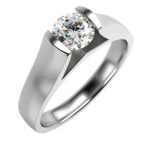 Platinový zásnubný prsteň s diamantom Baila