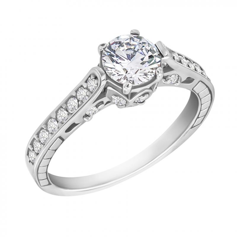 Zlatý zásnubný prsteň s diamantmi Zeon 27653
