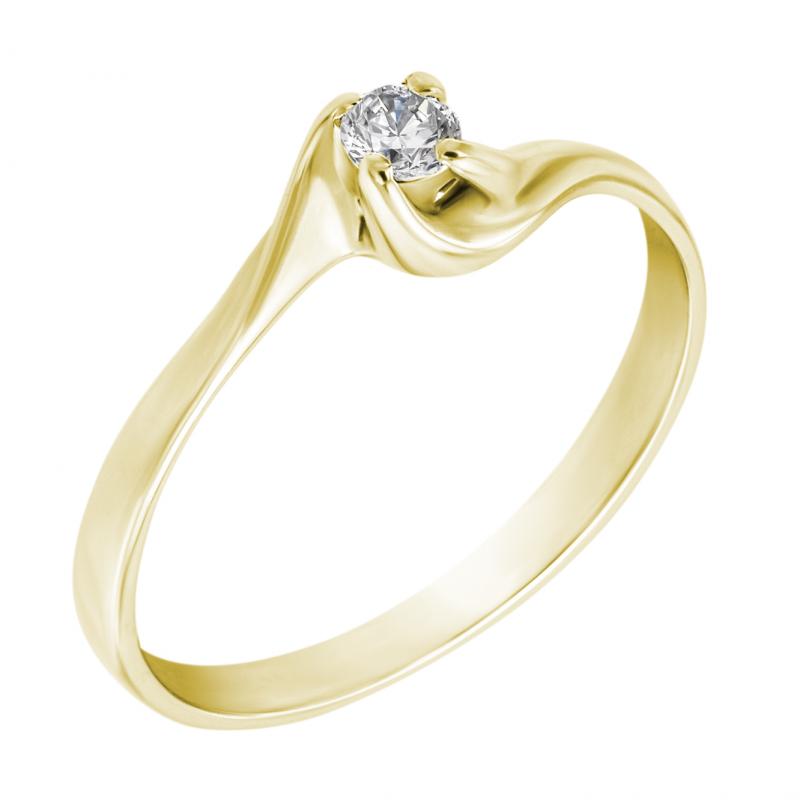 Zásnubný prsteň s diamantom zlatý