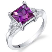 Strieborný prsteň s fialovým zafírom a zirkónmi Polynt