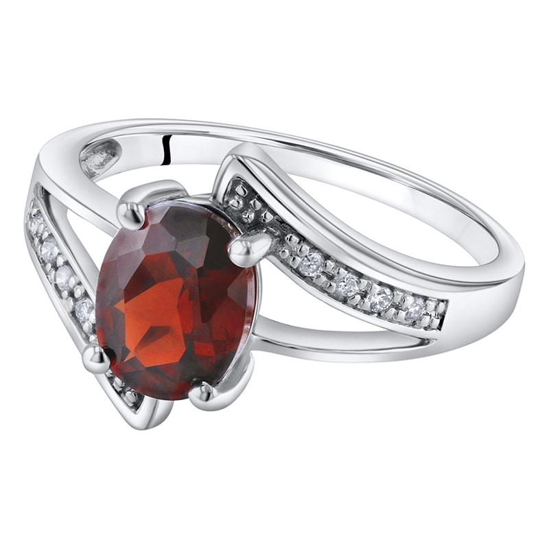 Granátový prsteň s diamantmi 32653