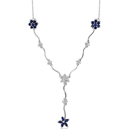 Zafírový strieborný náhrdelník plný kvetov Aristoge 