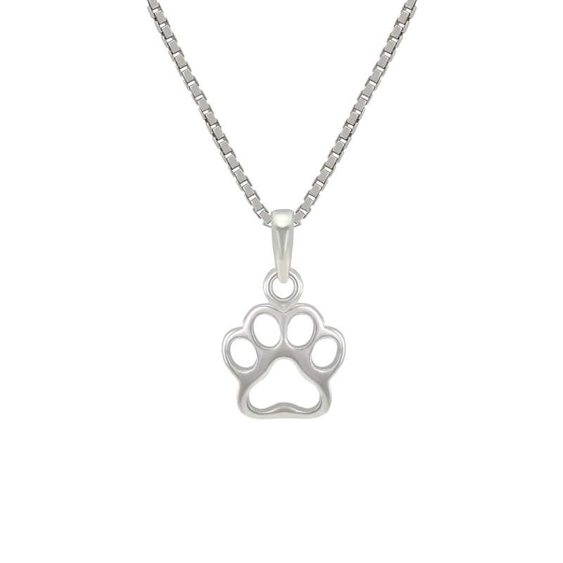 Strieborný náhrdelník s psie labkou