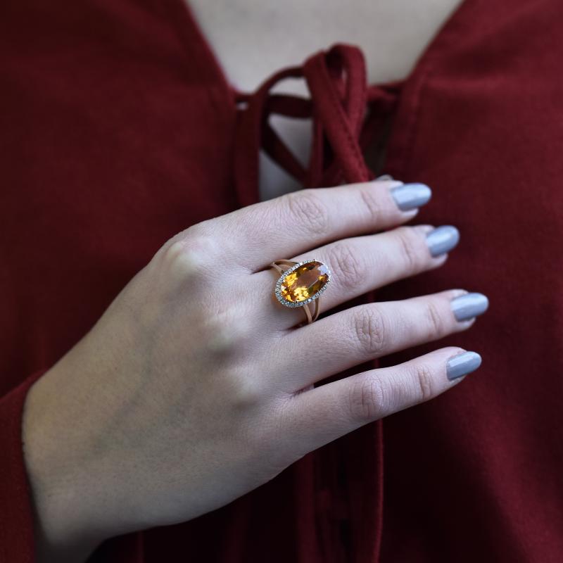 Cítrínový luxusný prsteň 37993