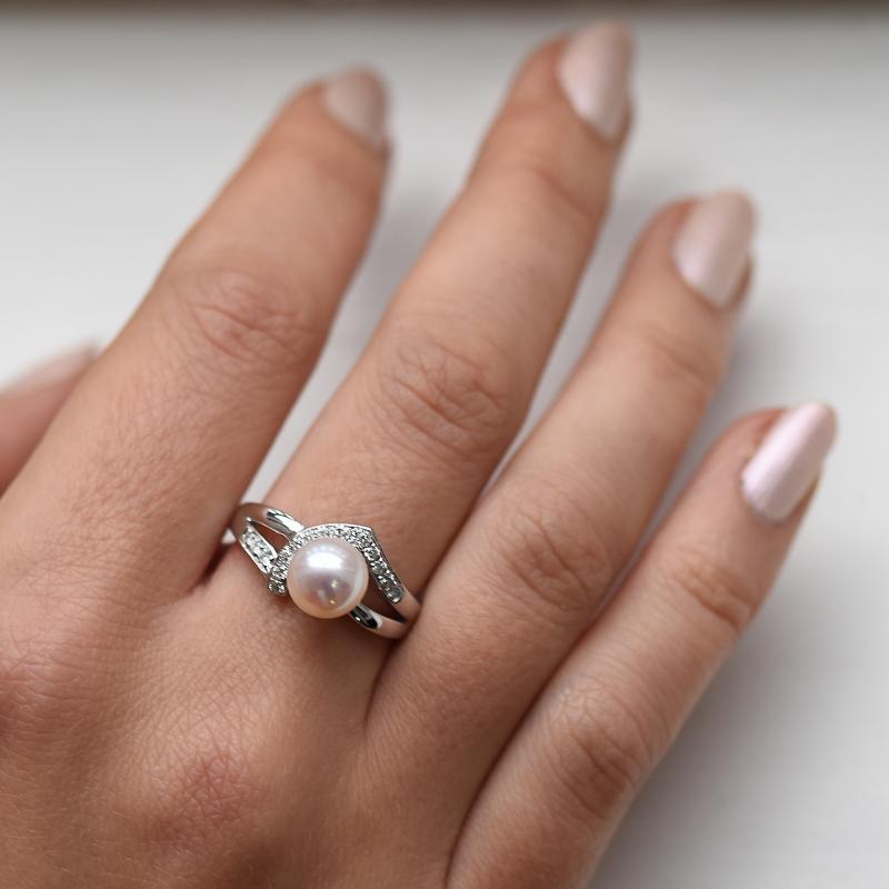 Diamantový prsteň s perlou 3873