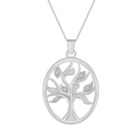 Zlatý náhrdelník strom života s diamantmi Shali