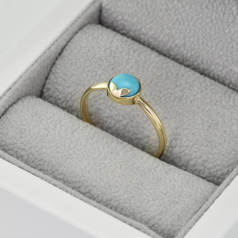 Tyrkysový zlatý prsteň 40573