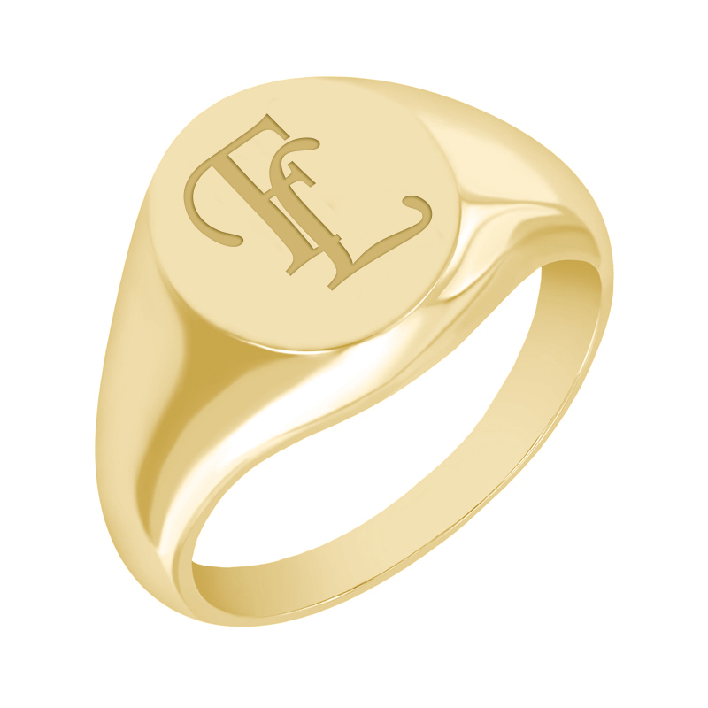 Zlatý pánsky prsteň s laserovým gravírom 40743