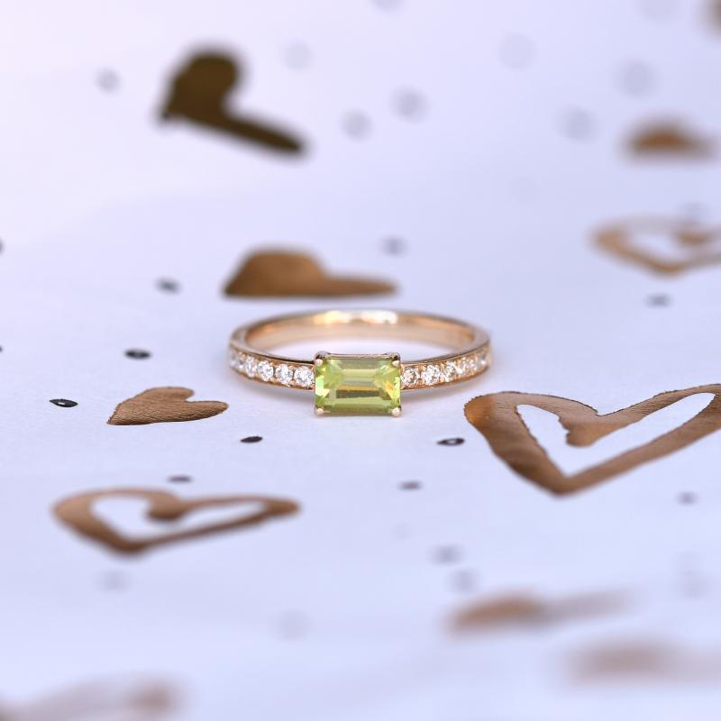 Zlatý prsteň s olivínom 41763