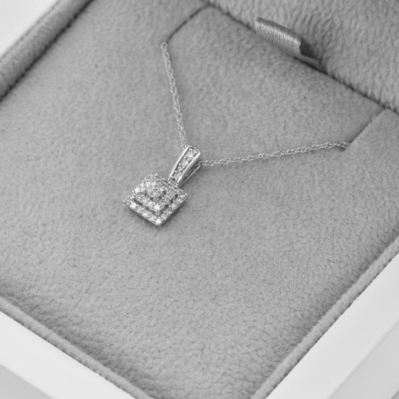 Diamantový štvorcový náhrdelník zo zlata Lorelle 42363
