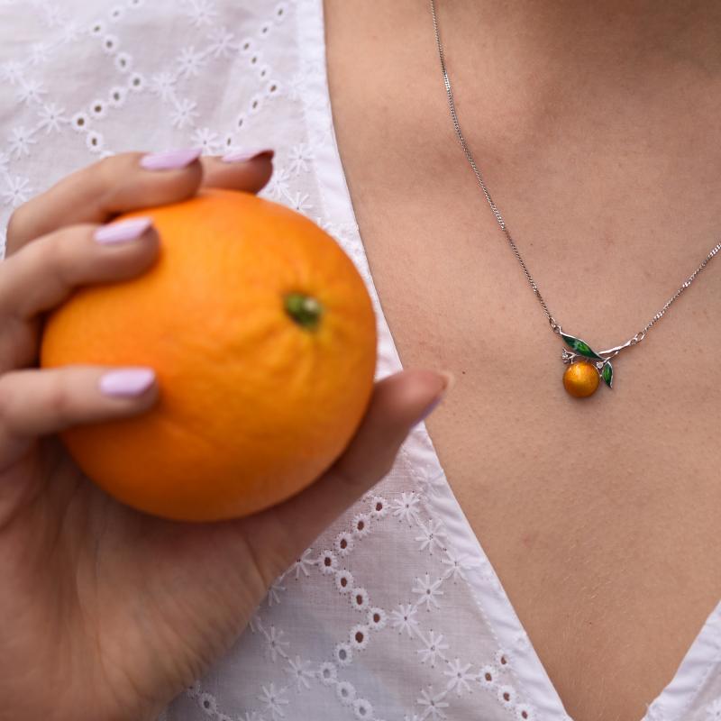 Diamantový náhrdelník s pomerančom 43523