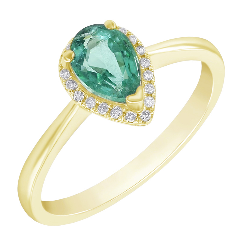 Smaragdový prsteň s diamantmi zo zlata