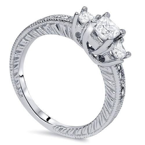 Zásnubný prsteň s diamantmi z bieleho zlata 4513