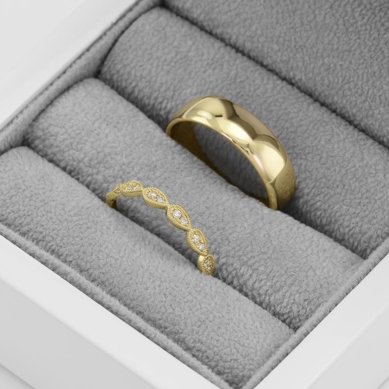 Zlatý diamantový vintage prsteň 45533