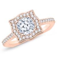 Zlatý zásnubný halo prsteň posiaty diamantmi Gemma