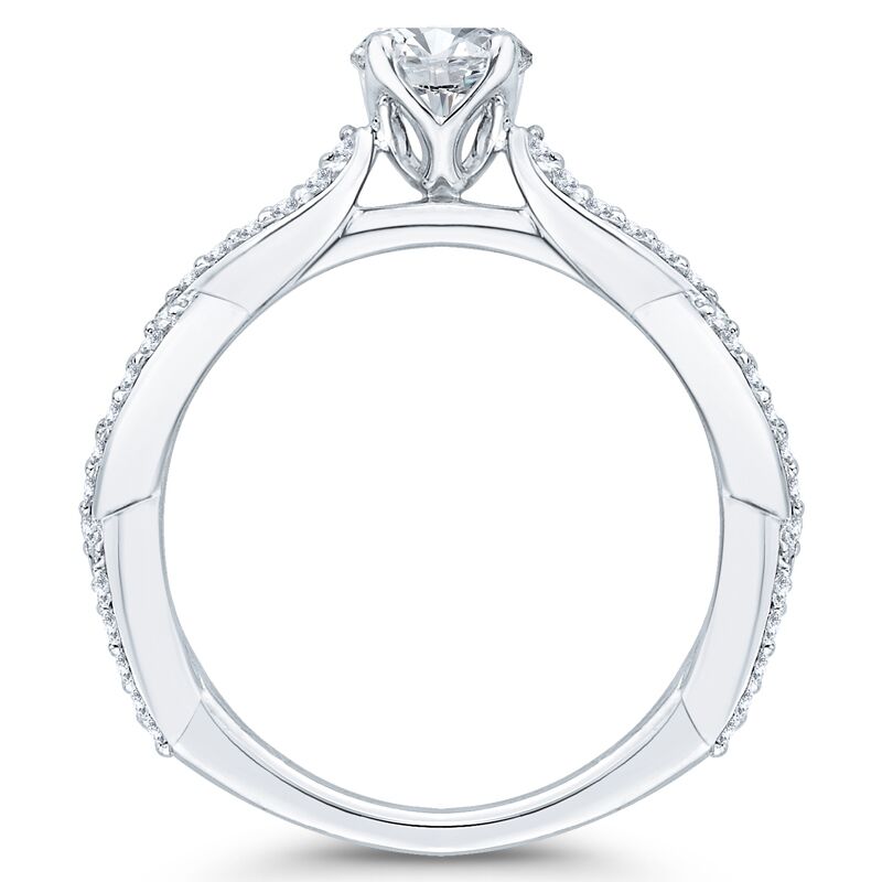 Zlatý zásnubný prsteň s prepletanou obrúčkou s diamantmi 46423