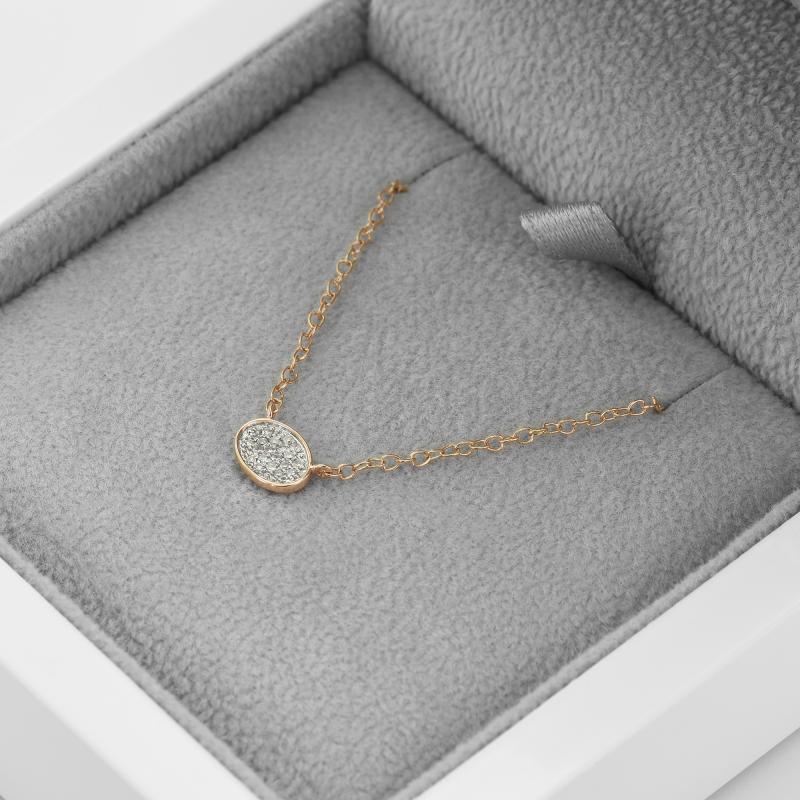 Oválny minimalistický náhrdelník s diamantmi Vanesha 46693