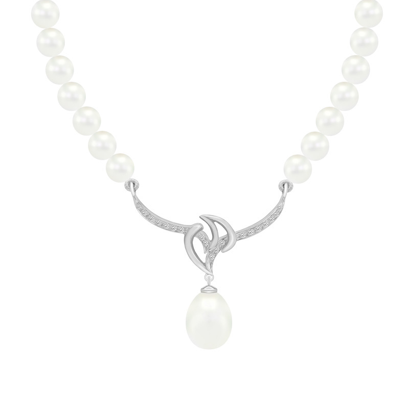 Diamantový náhrdelník s perlami 47153