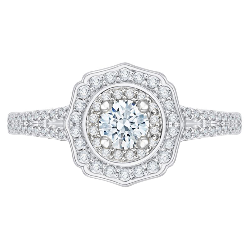 Extravagantný halo diamantový zásnubný prsteň 48173