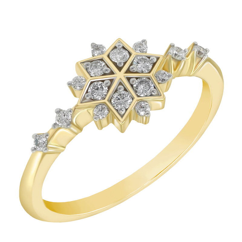 Zlatý prsteň s diamantovou hvezdou Starlight 48193