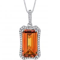 Strieborný náhrdelník s oranžovým zafírom Bluma
