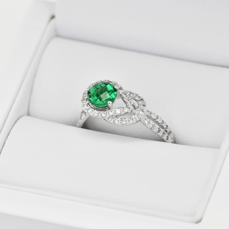Strieborný prsteň so smaragdom Cessily 5433