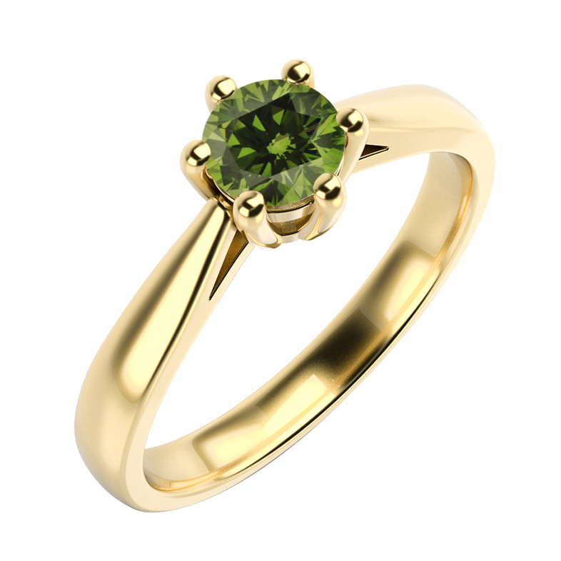 Zlatý prsteň zo zeleným diamantom Jaxe 59493