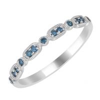 Zlatý eternity prsteň s modrými diamantmi Faby