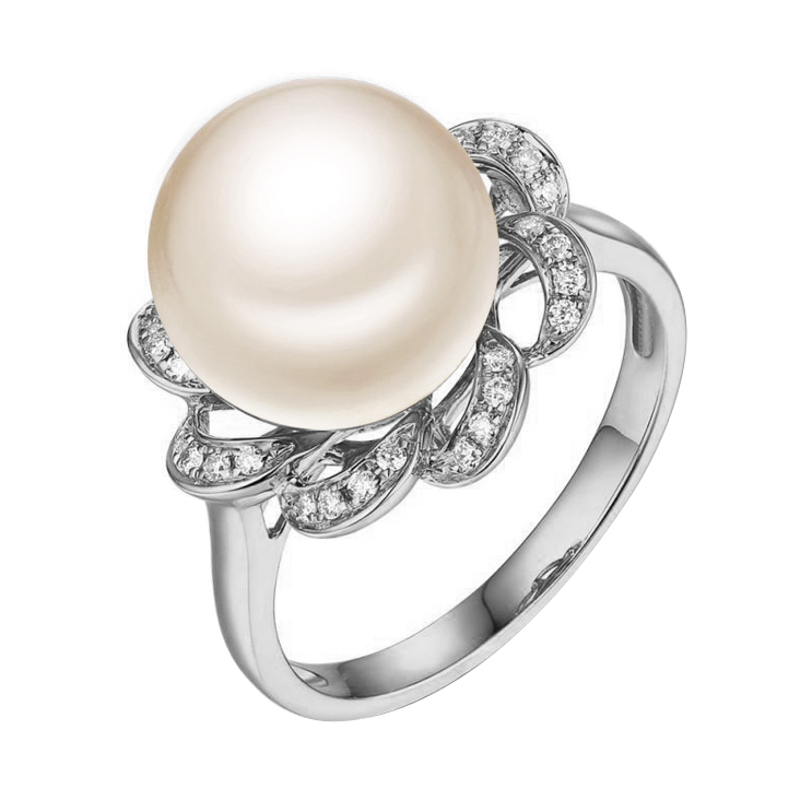 Perlový prsteň s diamantmi 59733