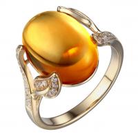 Zlatý prsteň s 6.65 ct citrínom a diamantmi Denetra