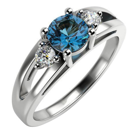 Modrý diamant v platinovom prsteni