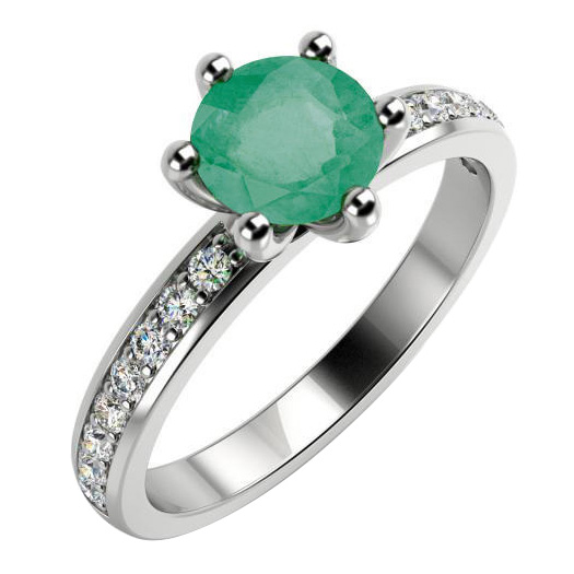 Platinový prsteň so smaragdom