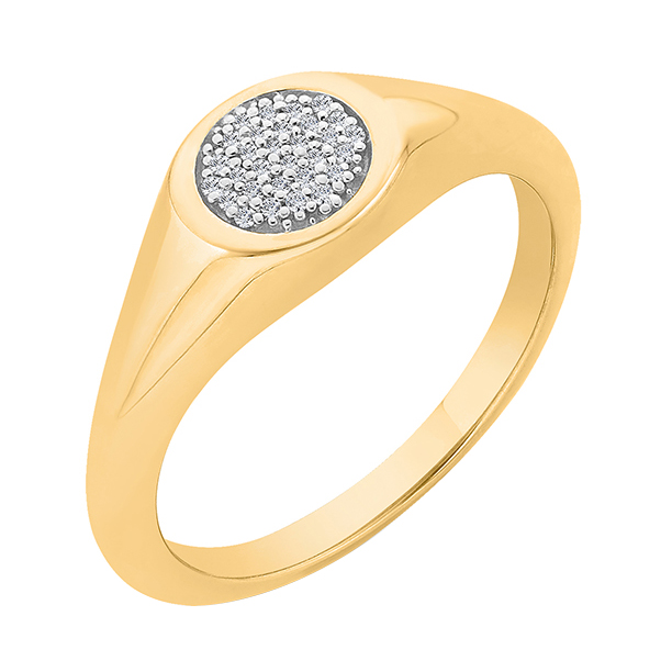 Zlatý diamantový pečatný prsteň 63893