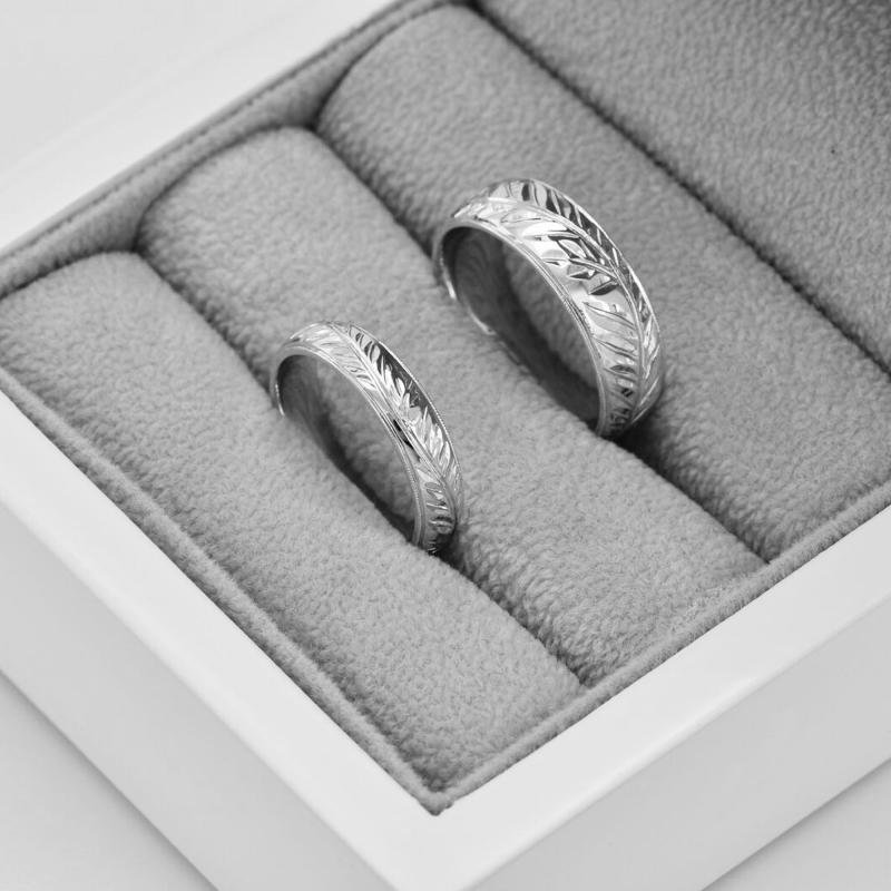 Platinové vintage prstene s gravírom 69093