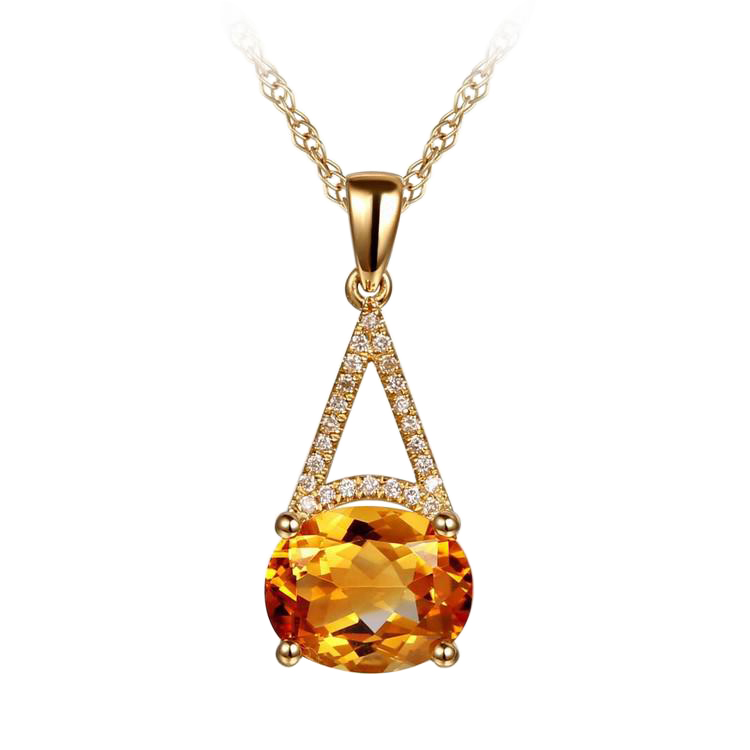 Zlatý citrínový náhrdelník 70943