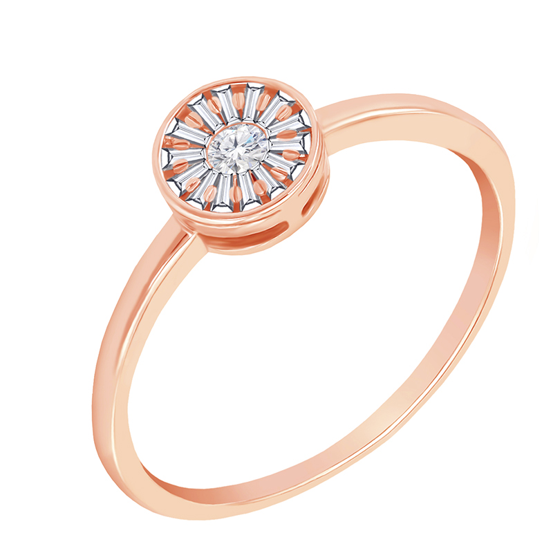 Diamantový prsteň z růžového zlata