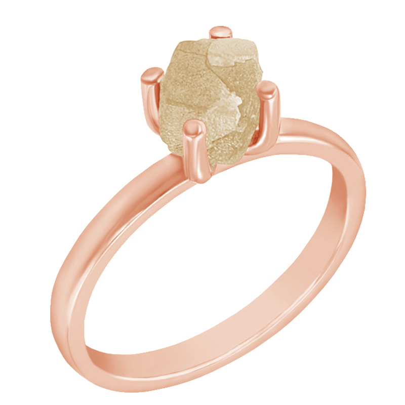 Prsteň z ružového zlata s nebroušeným diamantom